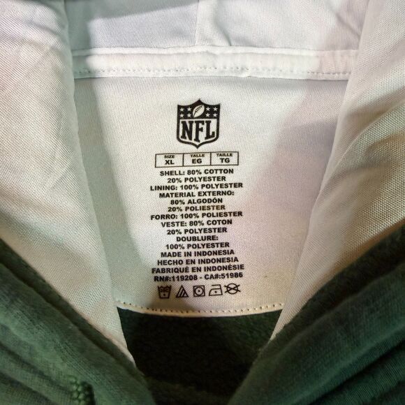 New York Jets Hoodie Green White NFL Pullover Adult Size XL Football Pullover - Picture 8 of 14